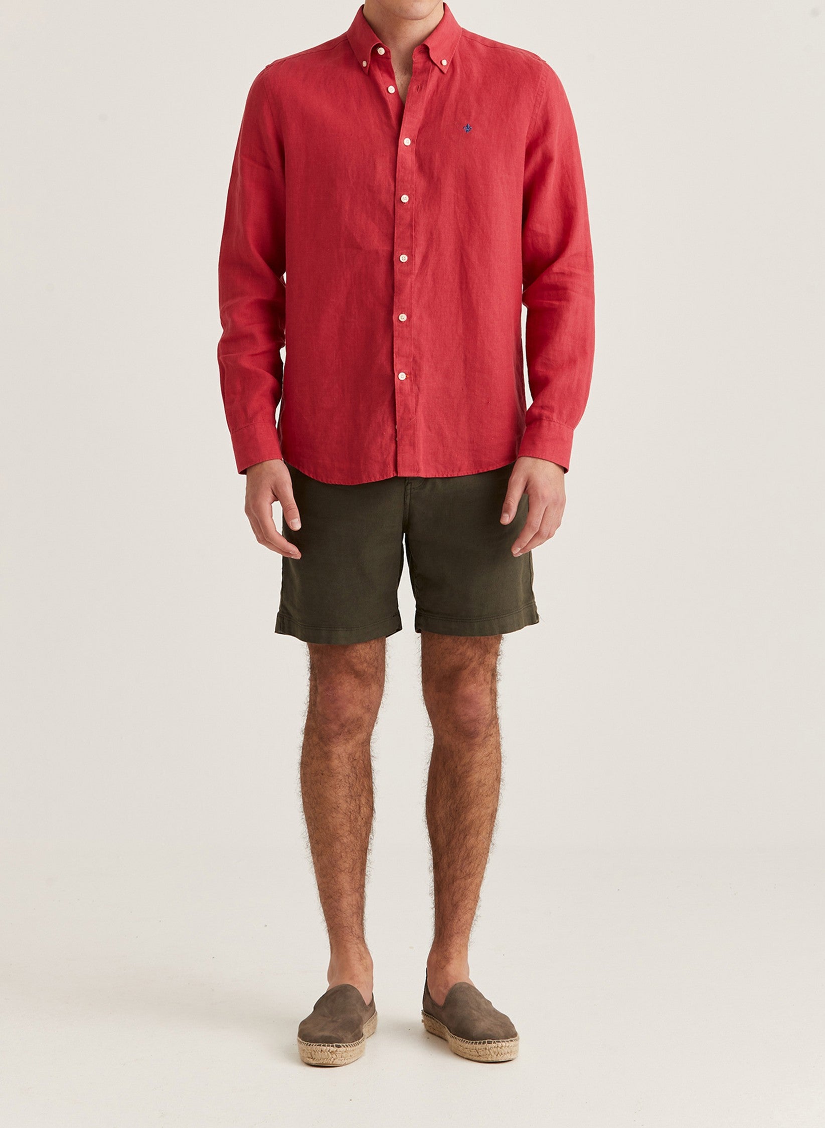 DOUGLAS LINEN BD SHIRT 38 CERISE