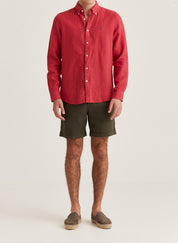 DOUGLAS LINEN BD SHIRT 38 CERISE