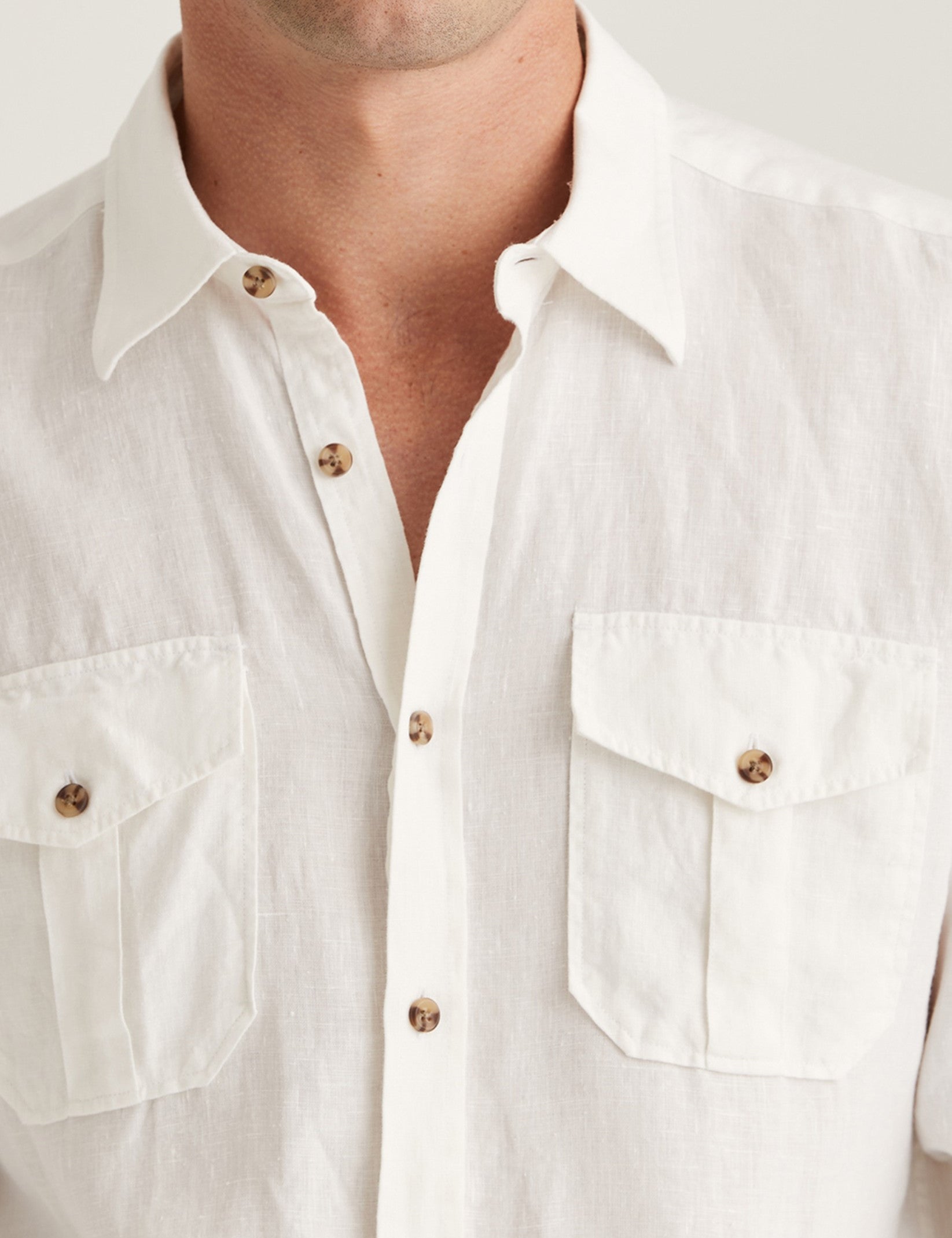SAFARI LINEN SHIRT-CLASSIC FIT 01 WHITE
