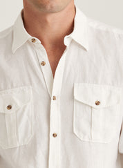 SAFARI LINEN SHIRT-CLASSIC FIT 01 WHITE