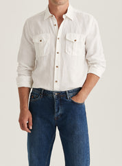 SAFARI LINEN SHIRT-CLASSIC FIT 01 WHITE