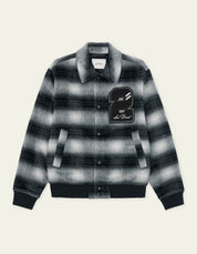 Les Deux Shadowcheck Varsity Jacket Black