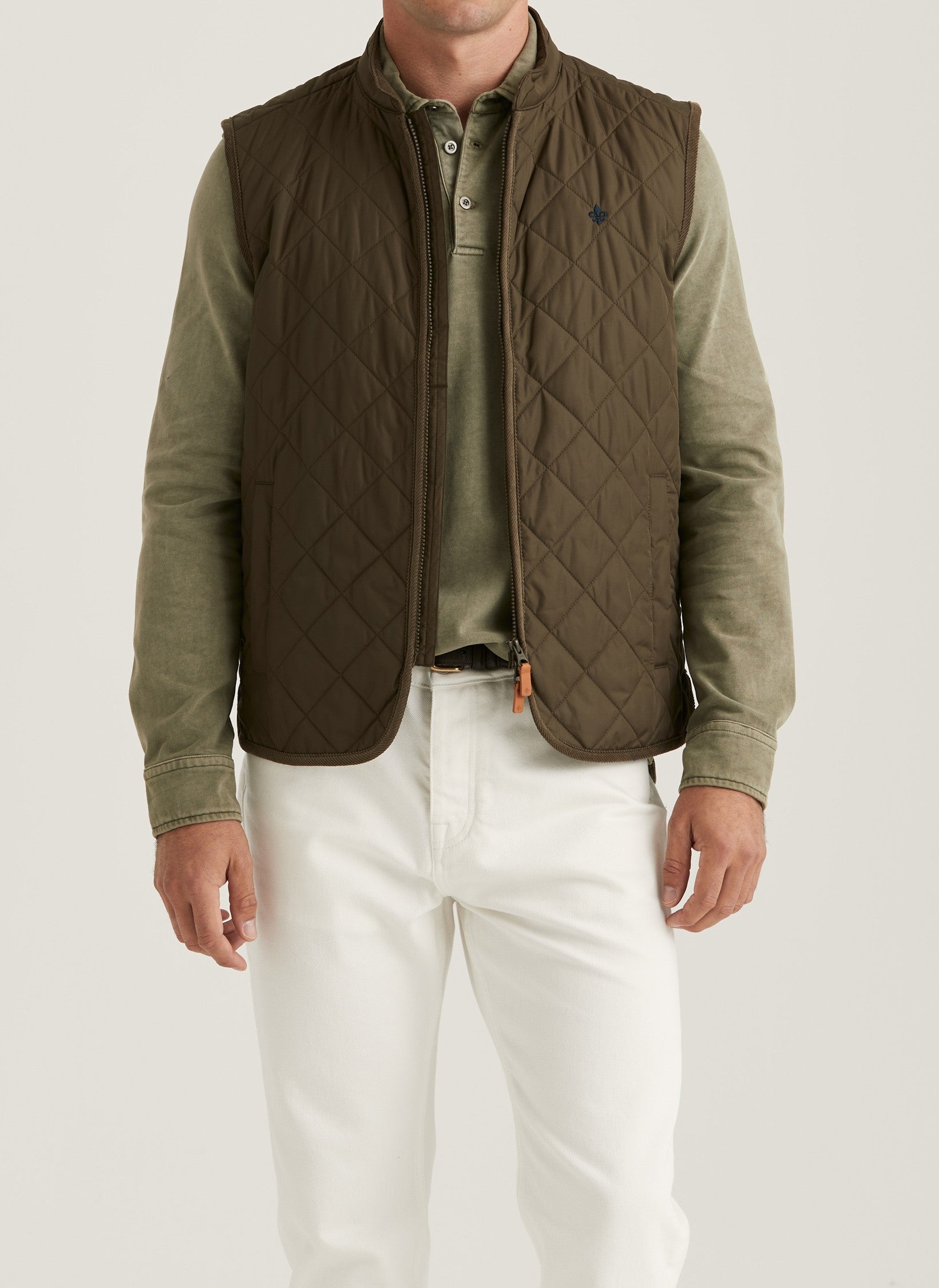 Teddy Quilted Vest 75 OLIVE
