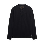 WAFFLE LONG SLEEVE HENLEY TOP
