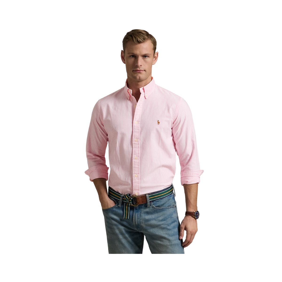 Cubdppcs-Long Sleeve-Sport Shirt - 001 NEW ROSE/WHITE
