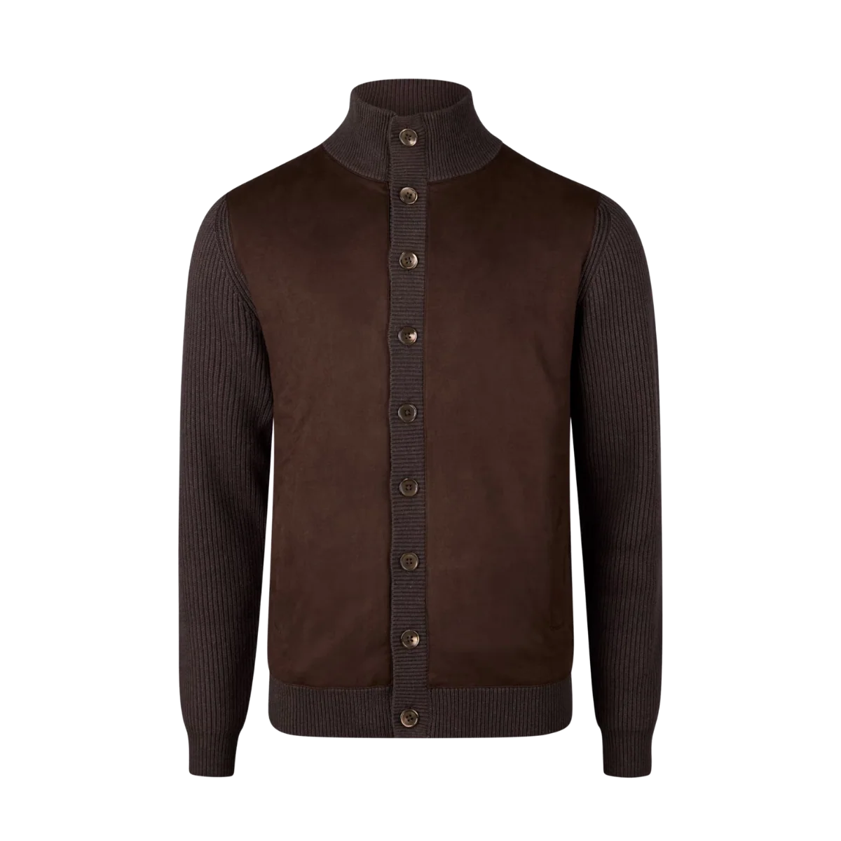 JACKET KNITTED HYBRID BUTTONED ALCANTARA