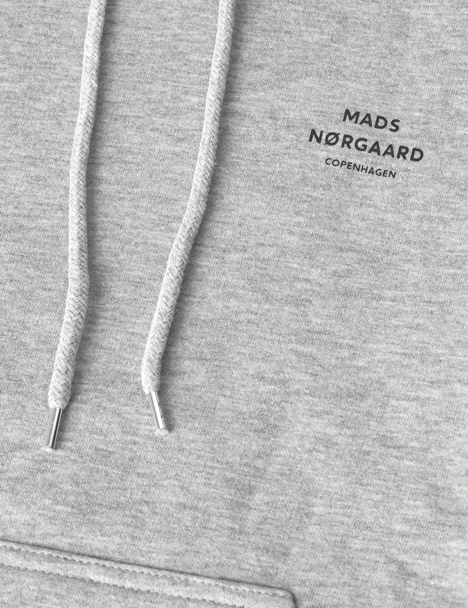 Mads Norgaard Standard Hoodie Logo Sweat, Grey Melange