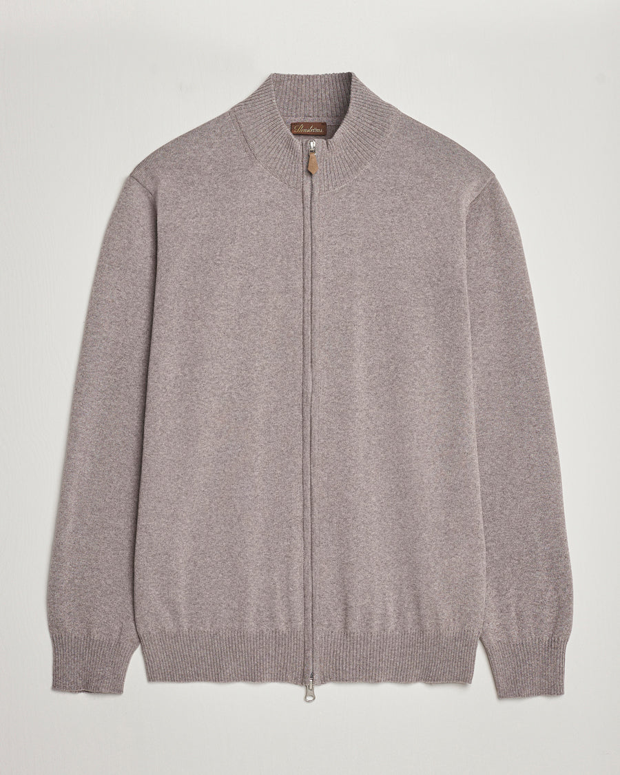 CARDIGEN KNITTED FULLZIP MERINO WOOL 260 LIGHT BROWN