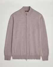 CARDIGEN KNITTED FULLZIP MERINO WOOL 260 LIGHT BROWN