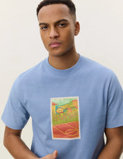 Les Deux Court T-Shirt Faded Denim Blue