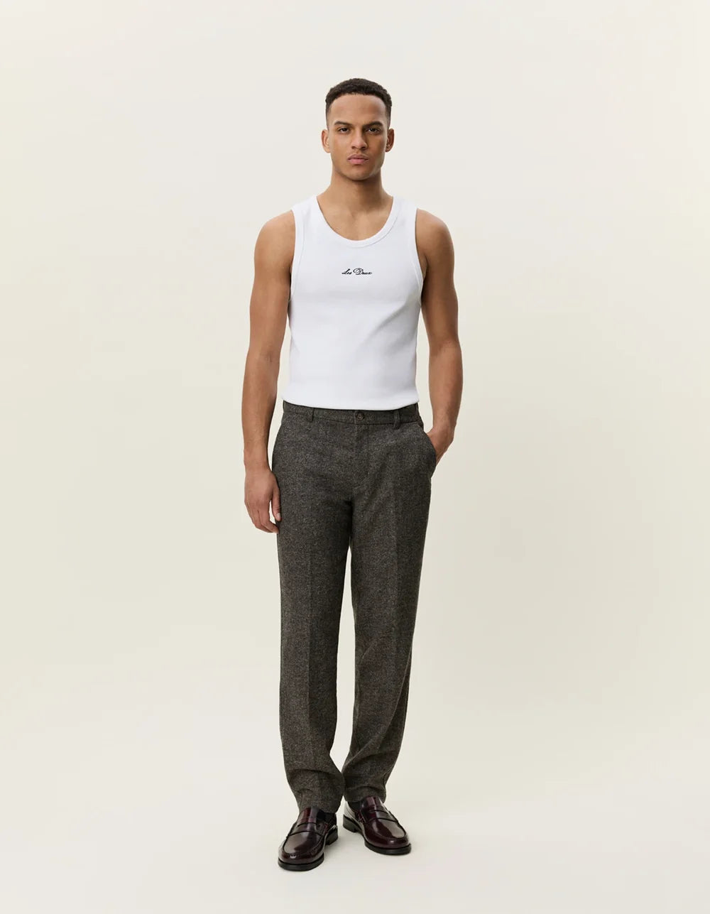 WOOL MELANGE REG SUIT PANTS