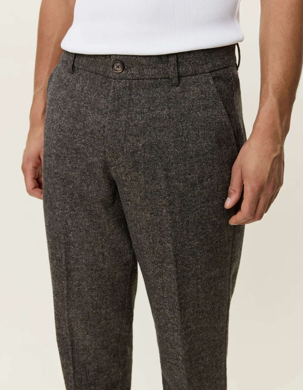 WOOL MELANGE REG SUIT PANTS