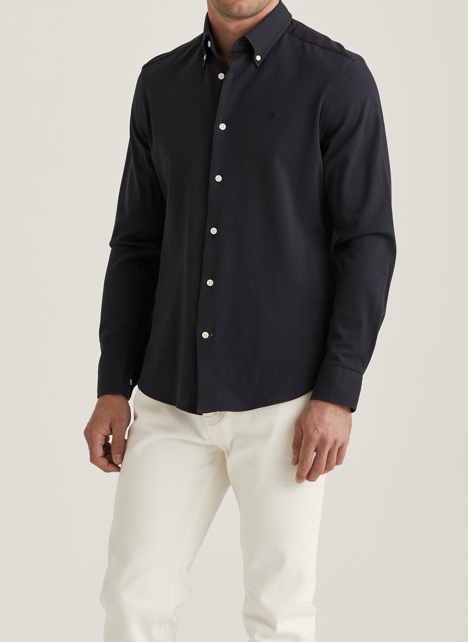 EDDIE PIQUE SHIRT-SLIM FIT 59 OLD BLUE