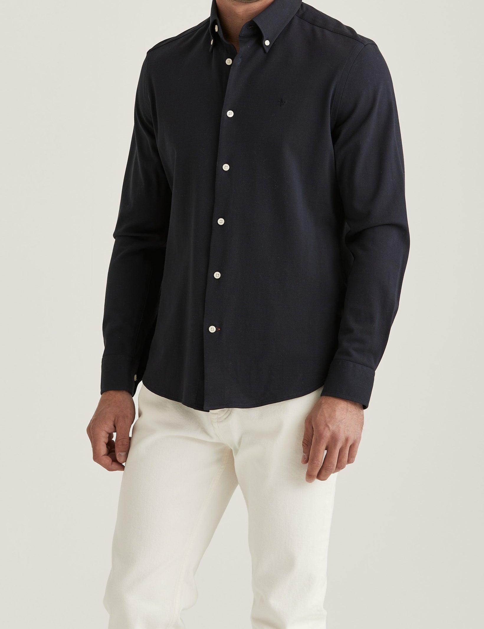 EDDIE PIQUE SHIRT-SLIM FIT 59 OLD BLUE