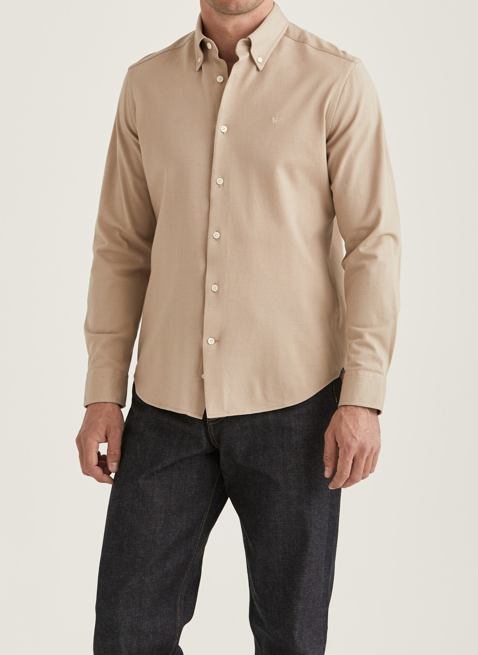EDDIE PIQUE SHIRT-SLIM FIT 05 KHAKI