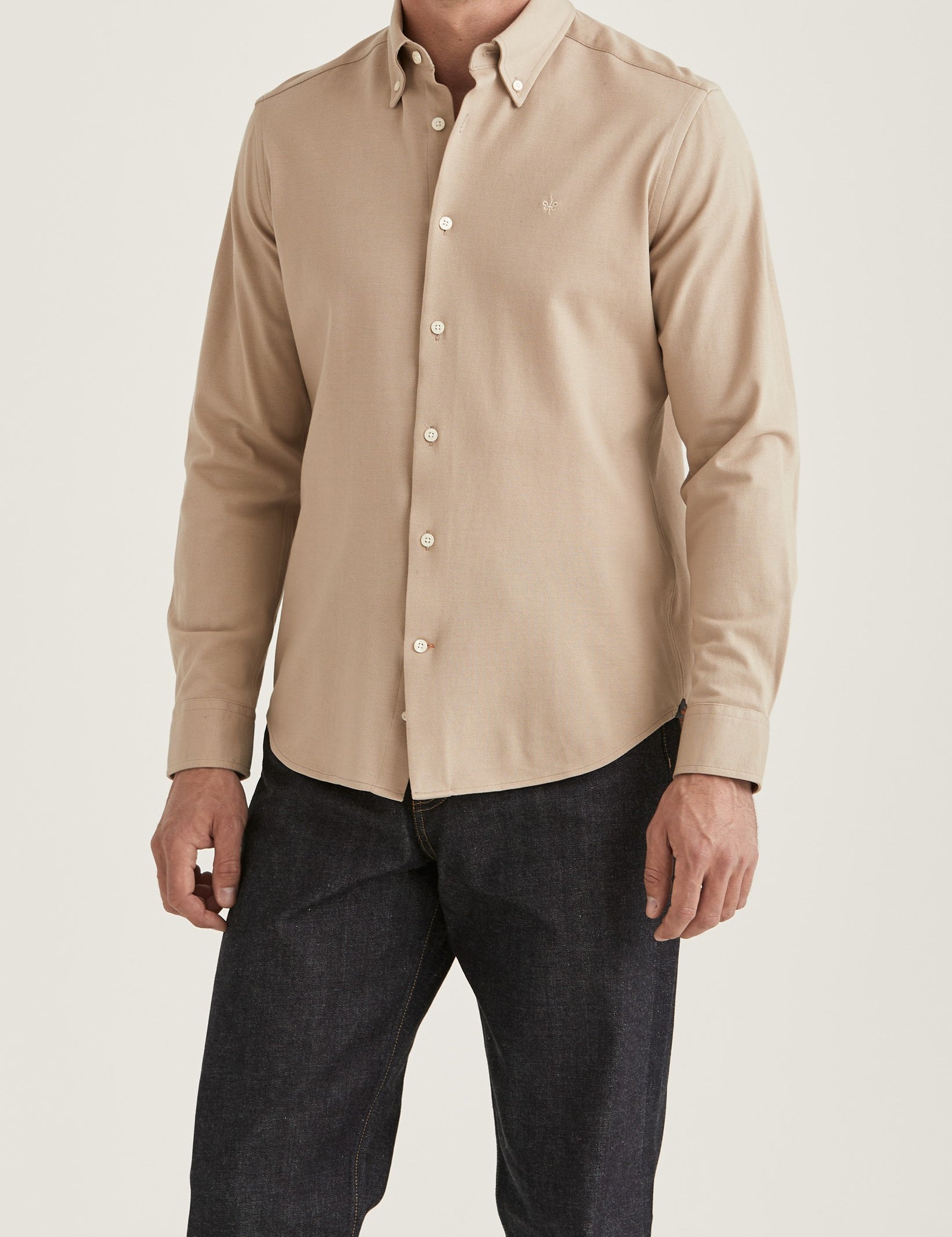 EDDIE PIQUE SHIRT-SLIM FIT 05 KHAKI