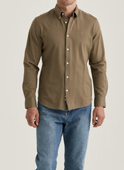 EDDIE PIQUE SHIRT-SLIM FIT 76 OLIVE
