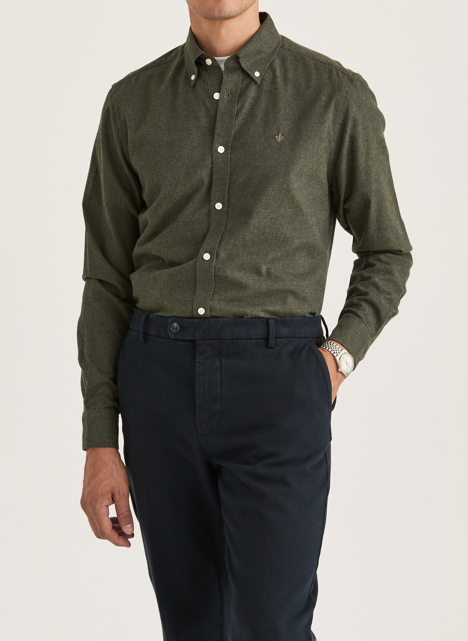 Watts Flannel Shirt 78 OLIVE