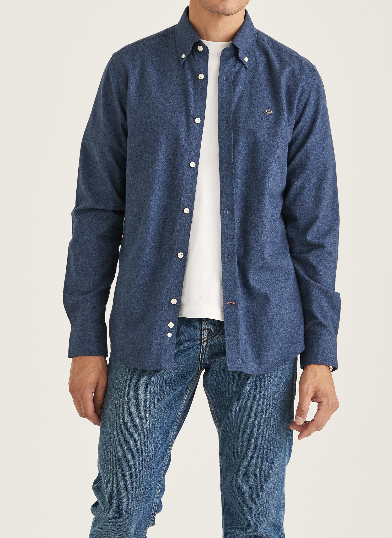 WATTS FLANNEL SHIRT-SLIM FIT NAVY