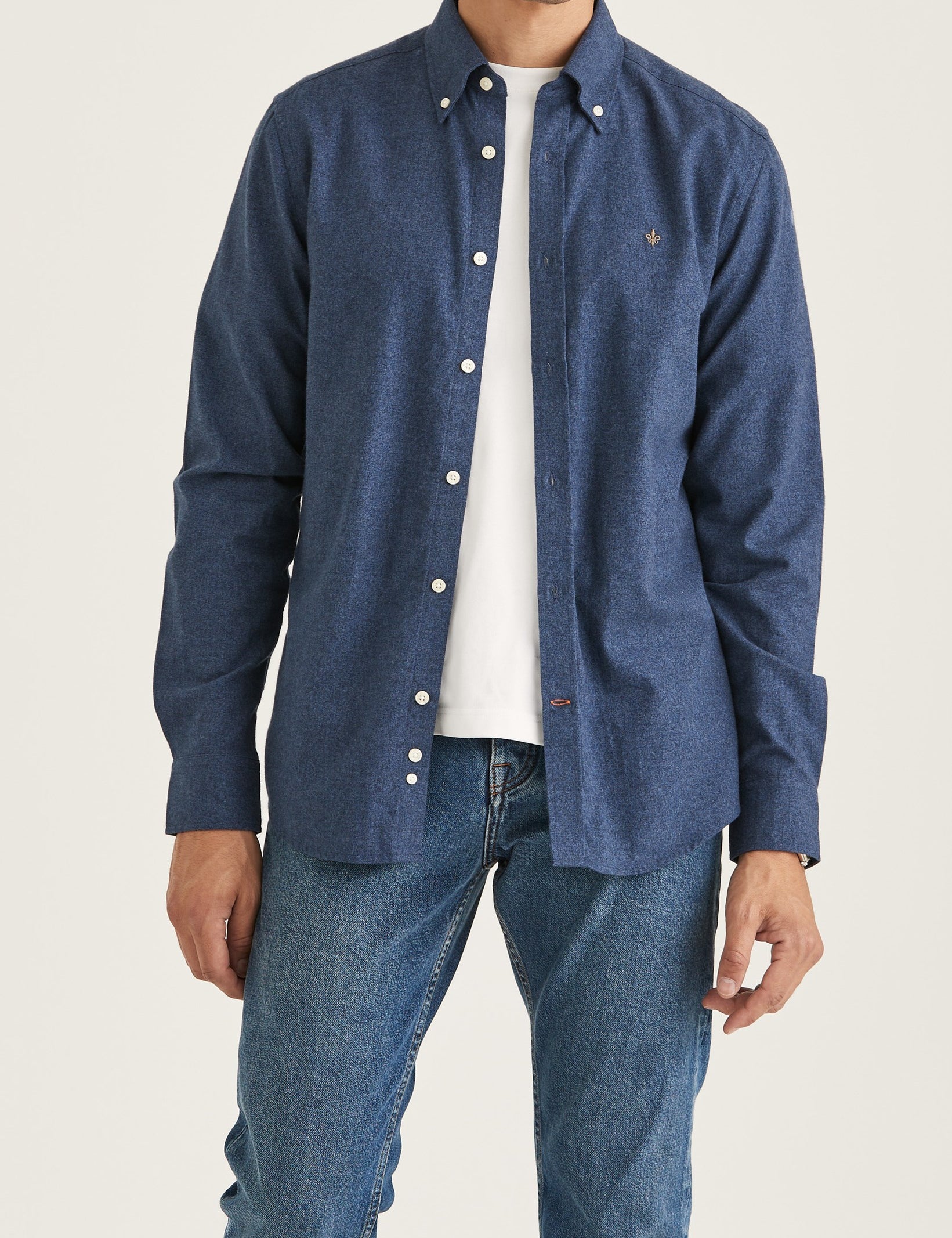 WATTS FLANNEL SHIRT-SLIM FIT NAVY