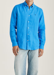 DOUGLAS LINEN SHIRT - CLASSIC FIT 57 BLUE