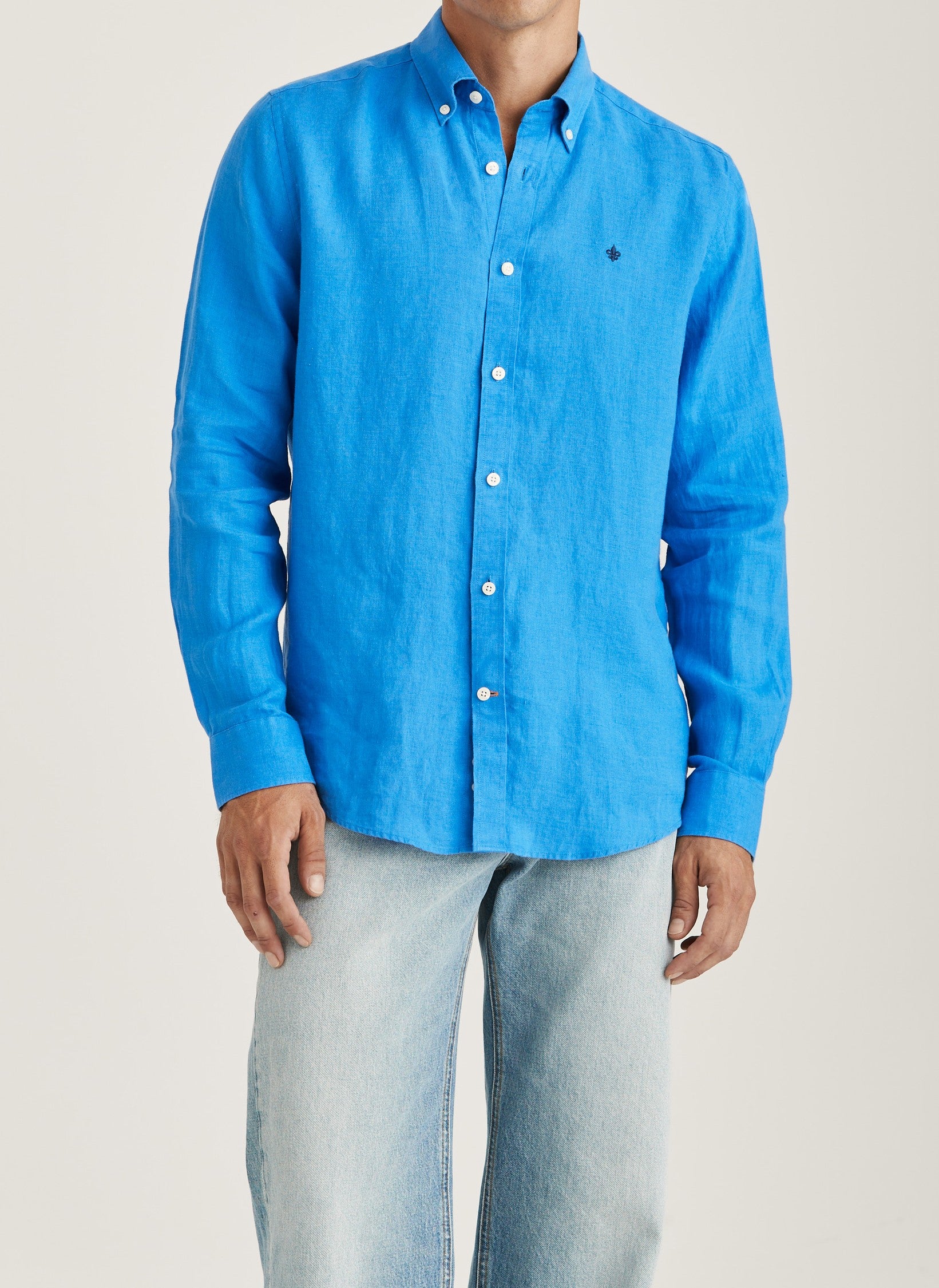 DOUGLAS LINEN SHIRT - CLASSIC FIT 57 BLUE