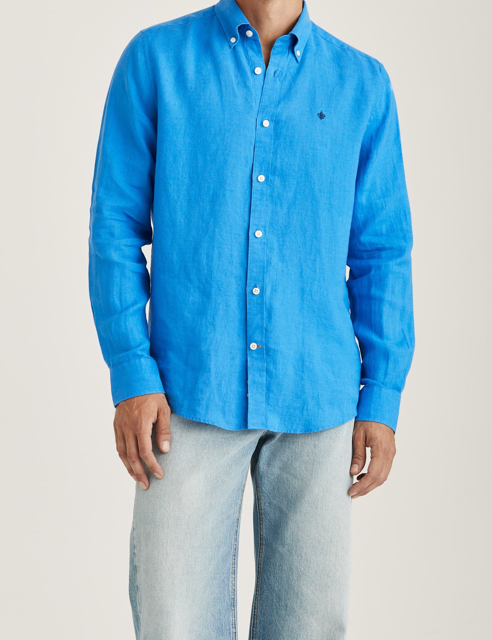 DOUGLAS LINEN SHIRT-CLASSIC 57 BLUE