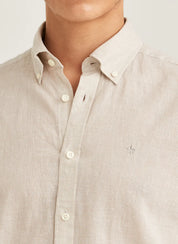 LINEN DRESSED CHECK SHIRT-SLIM FIT