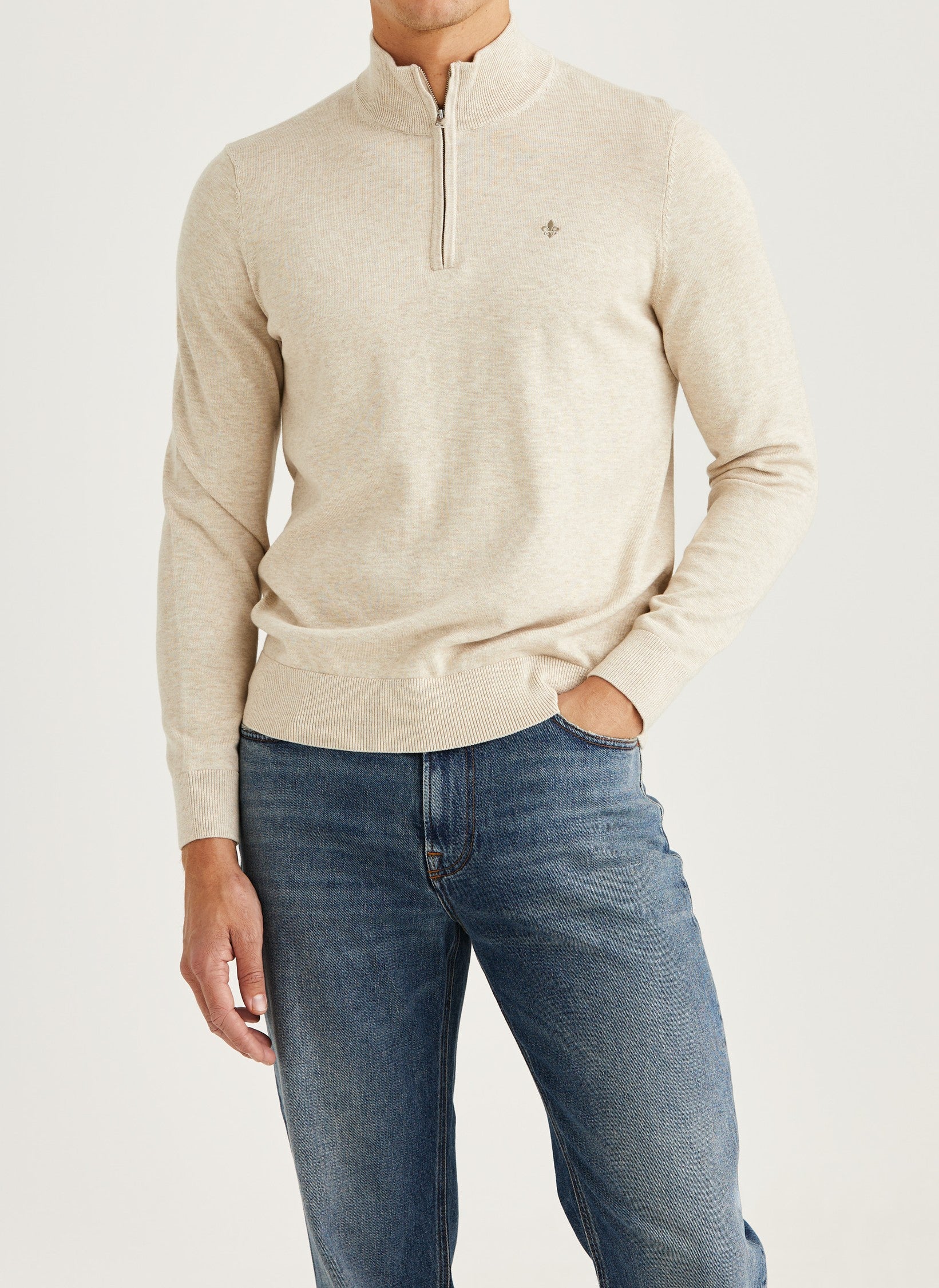 RILEY HALF ZIP 05 KHAKI