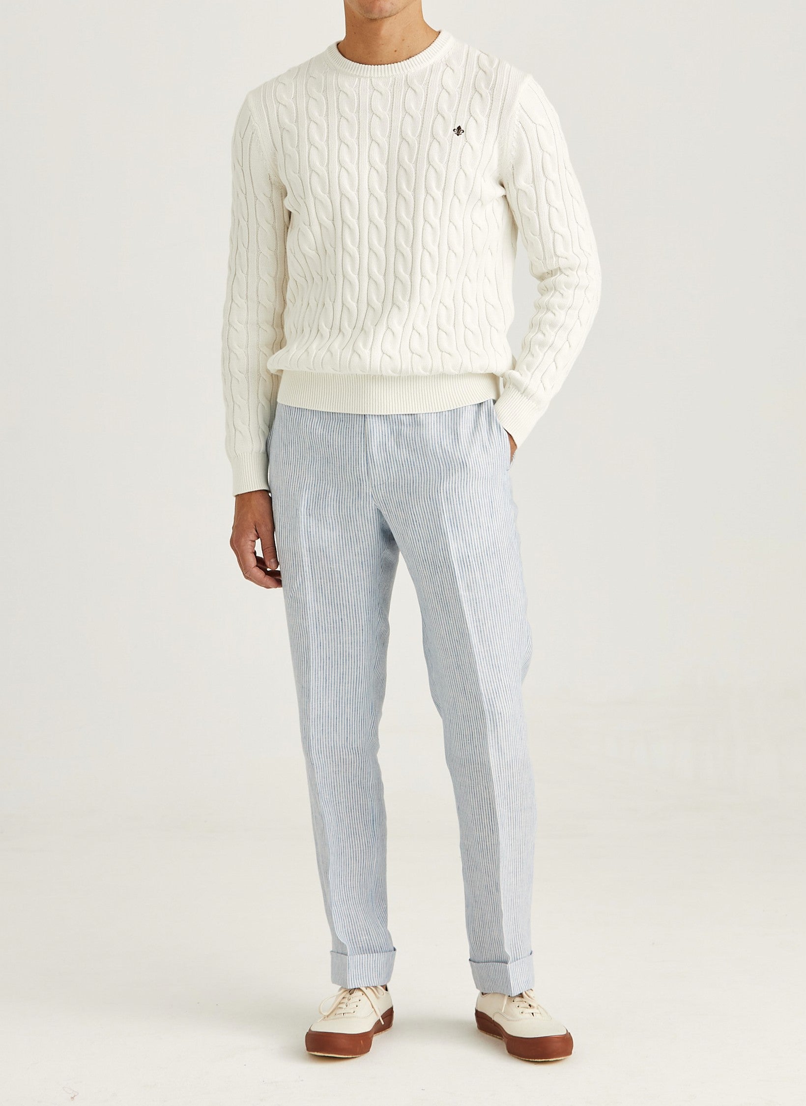 ETHAN CABLE ONECK 02 OFF WHITE