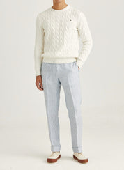 ETHAN CABLE ONECK 02 OFF WHITE