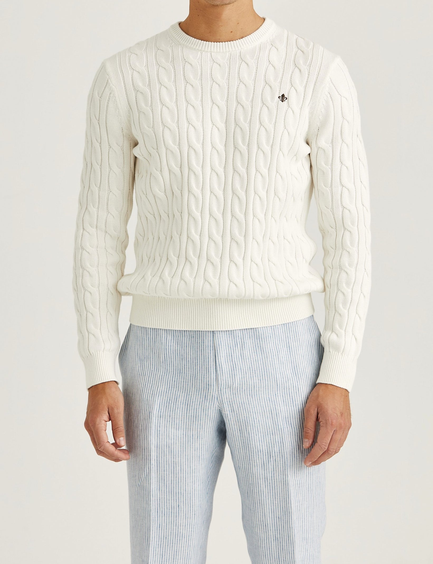 ETHAN CABLE ONECK 02 OFF WHITE