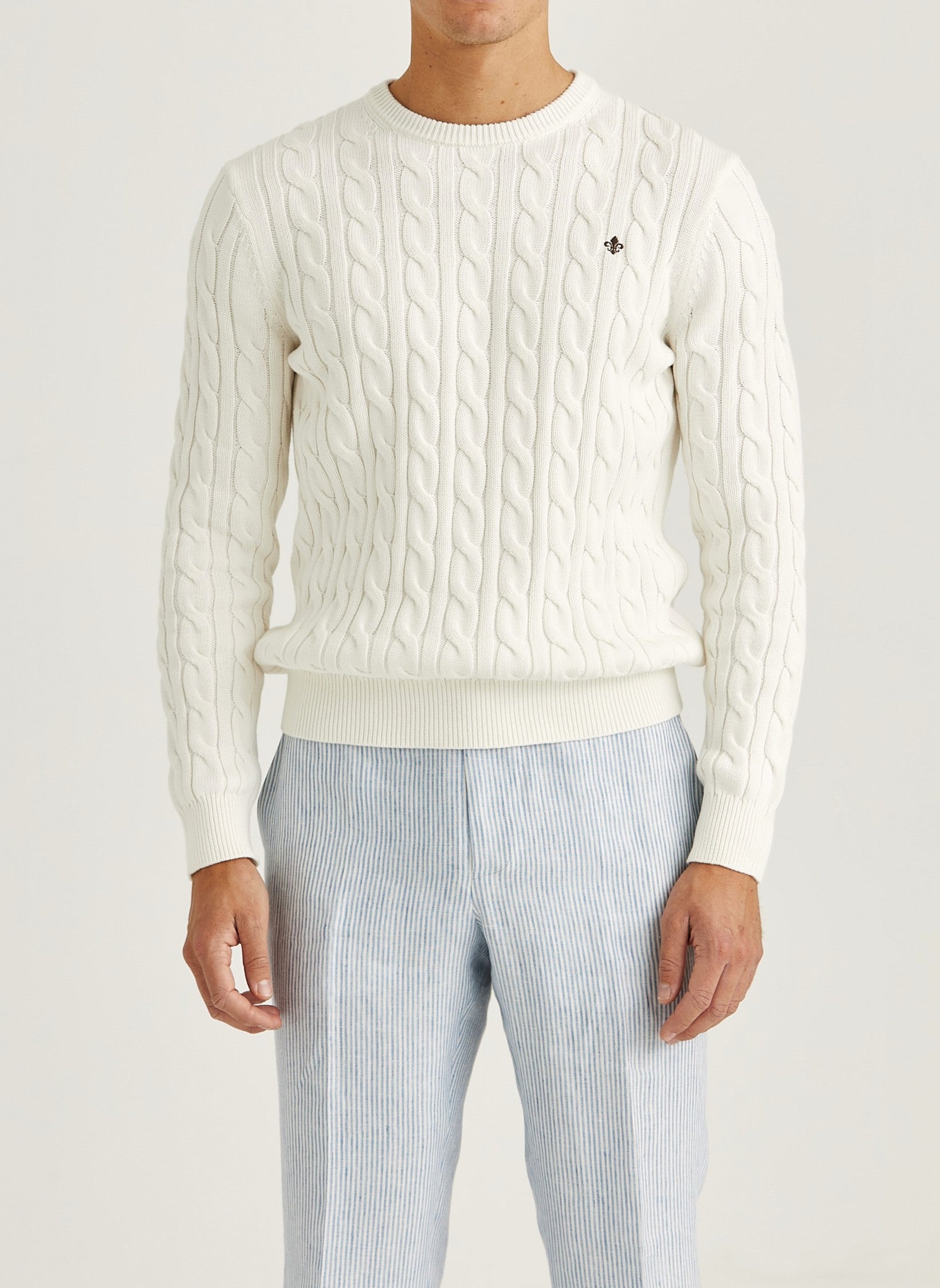 ETHAN CABLE ONECK 02 OFF WHITE