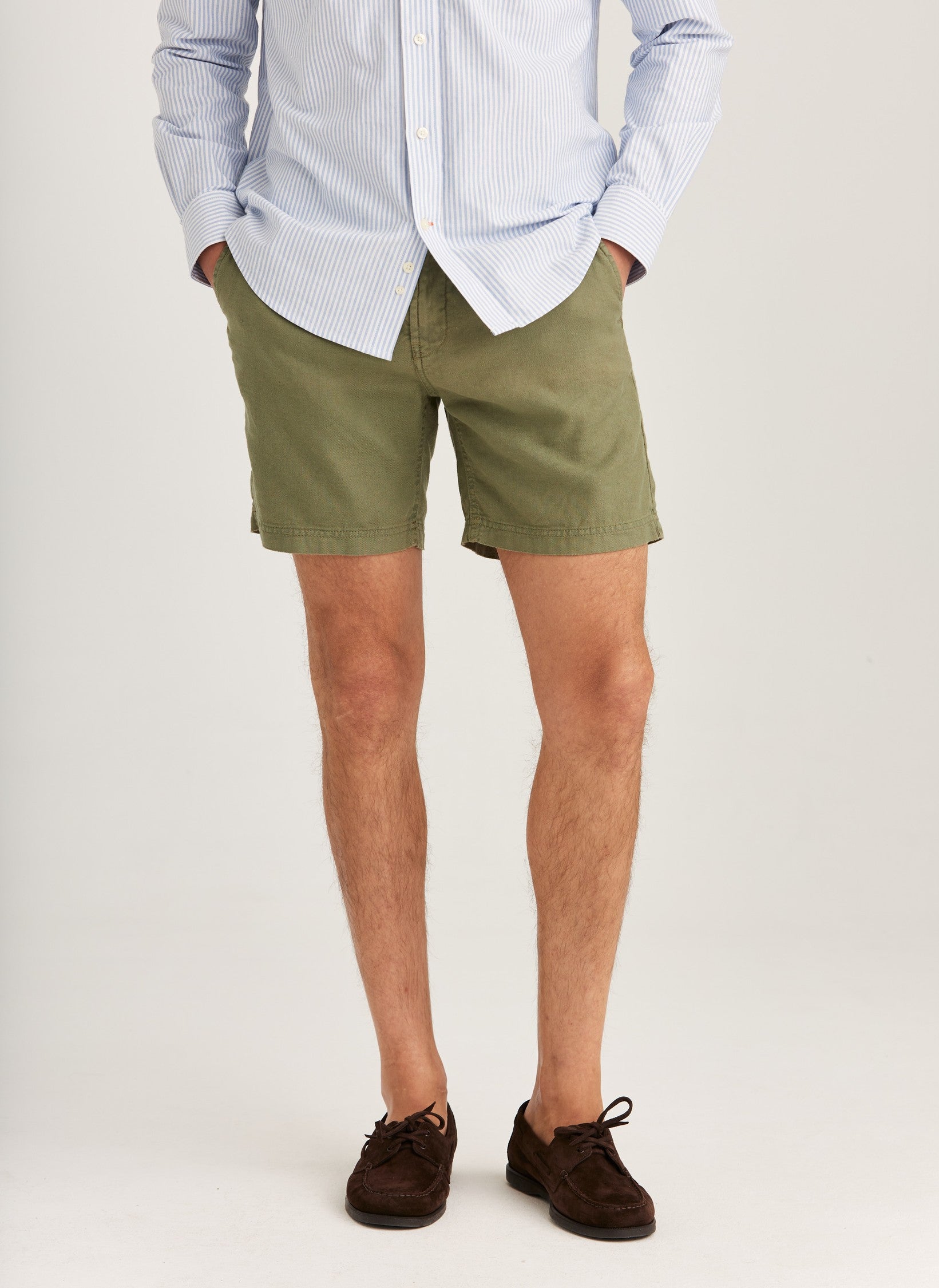 FENIX LINEN SHORTS 76 OLIVE