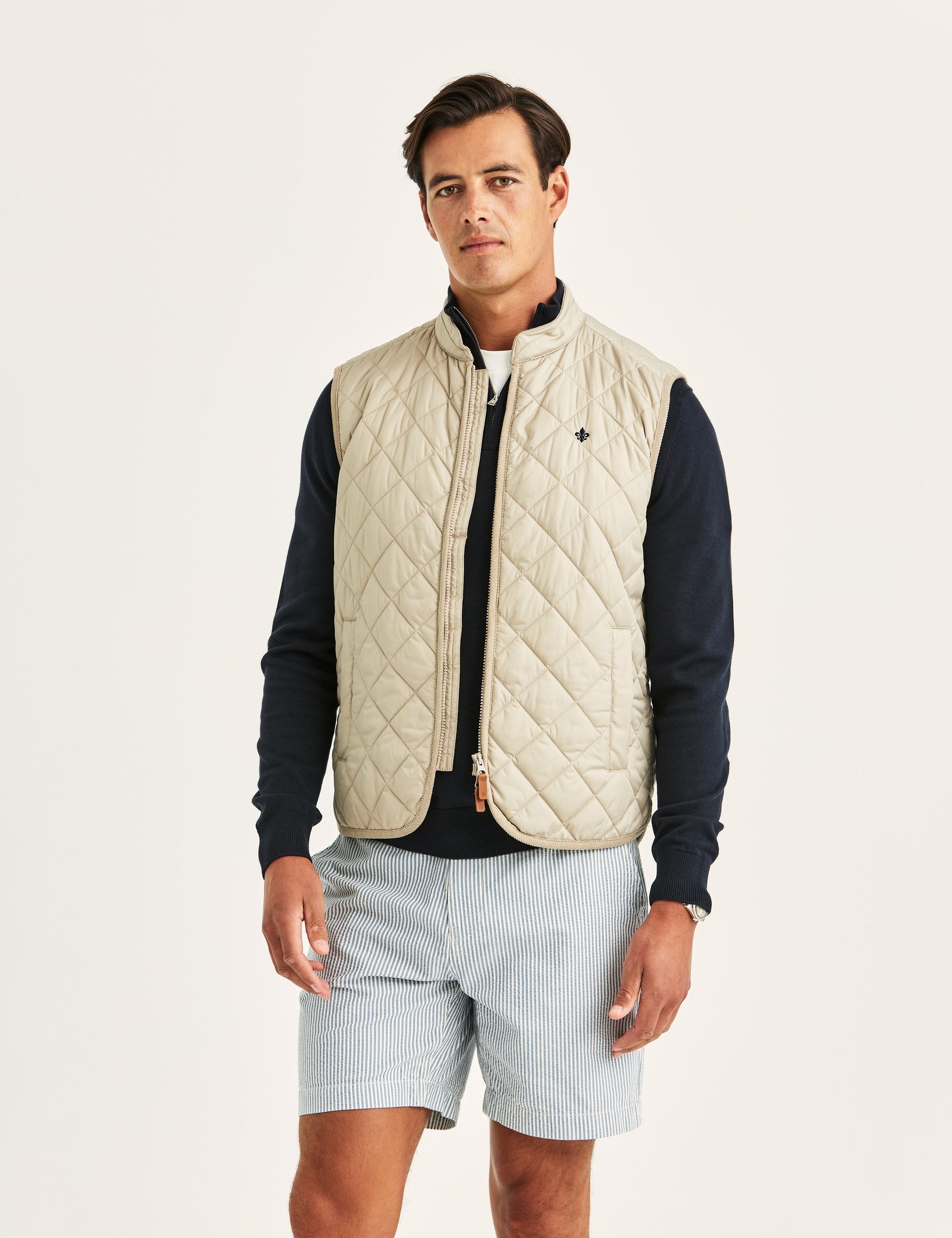 TEDDY QUILTED VEST 05 KHAKI