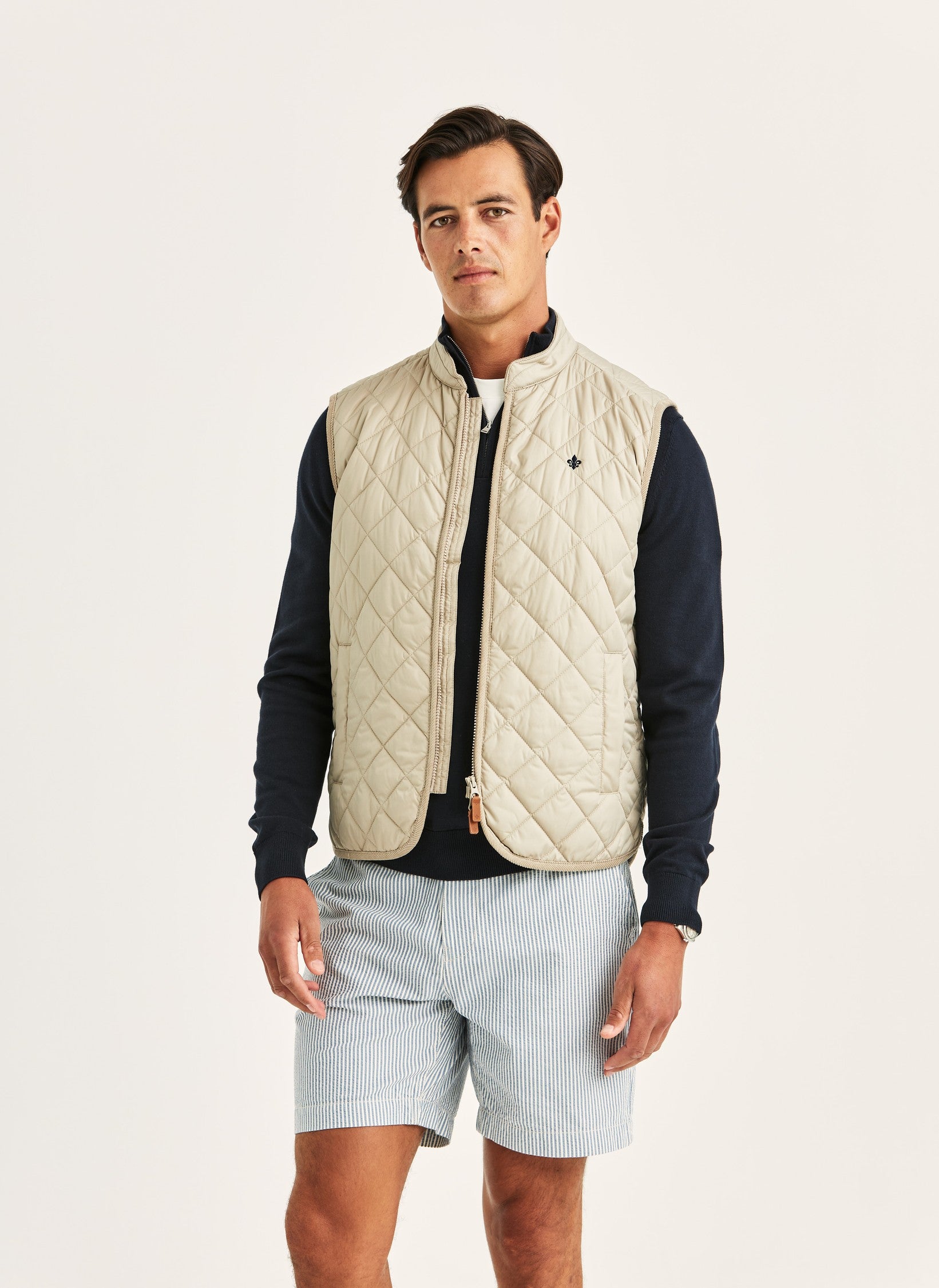 TEDDY QUILTED VEST 05 KHAKI