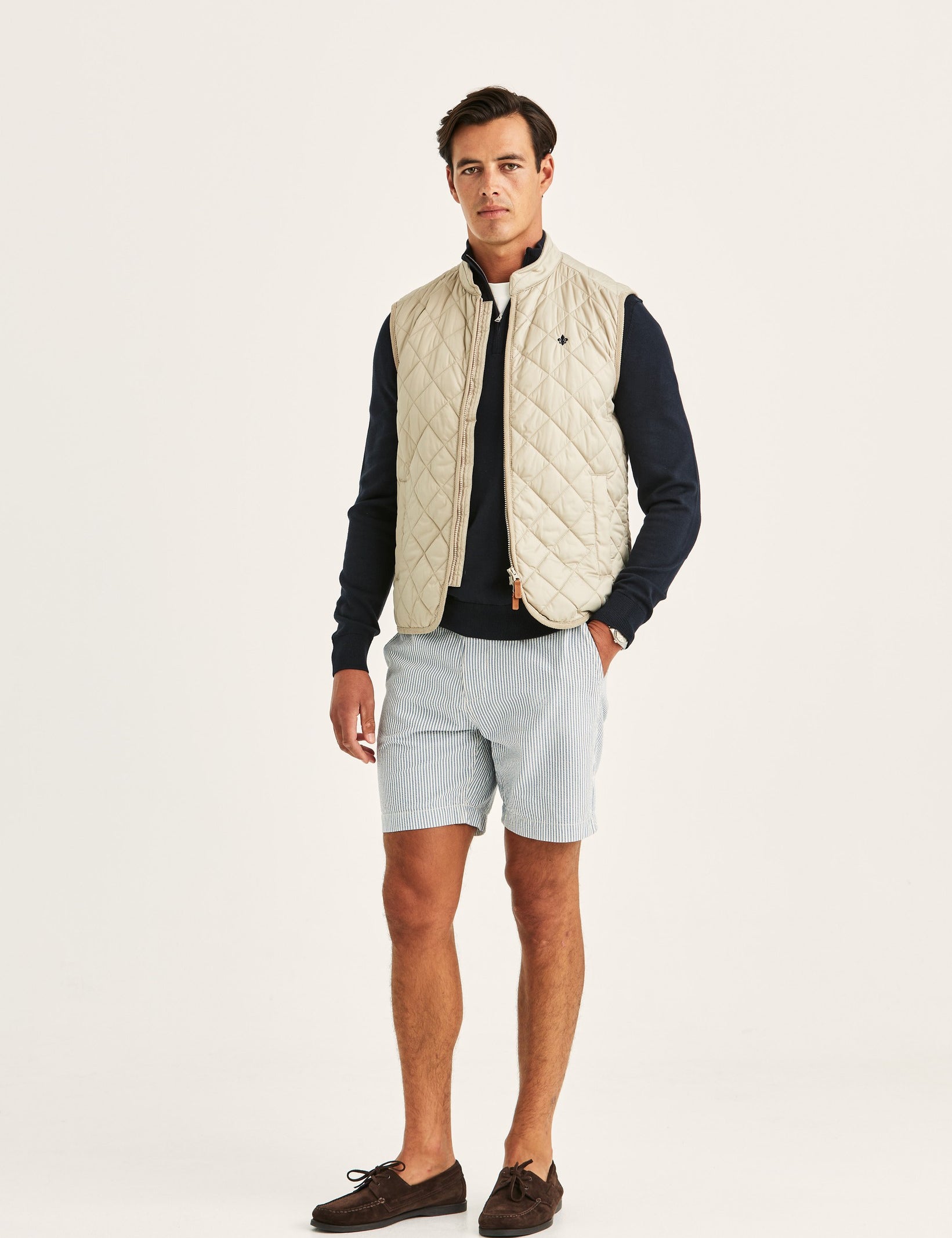 TEDDY QUILTED VEST 05 KHAKI