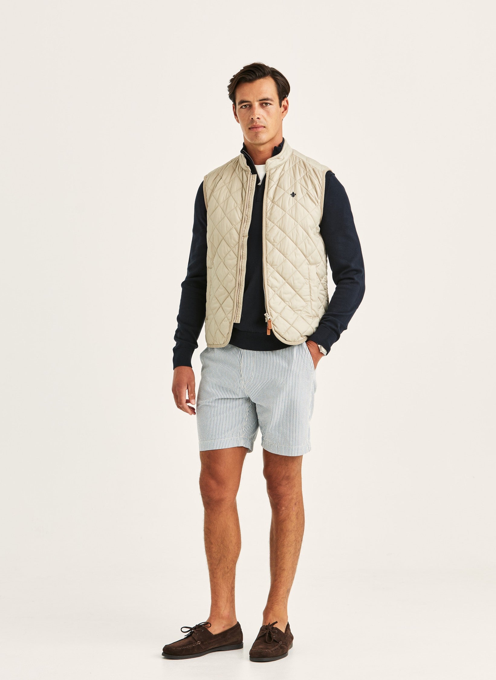 TEDDY QUILTED VEST 05 KHAKI