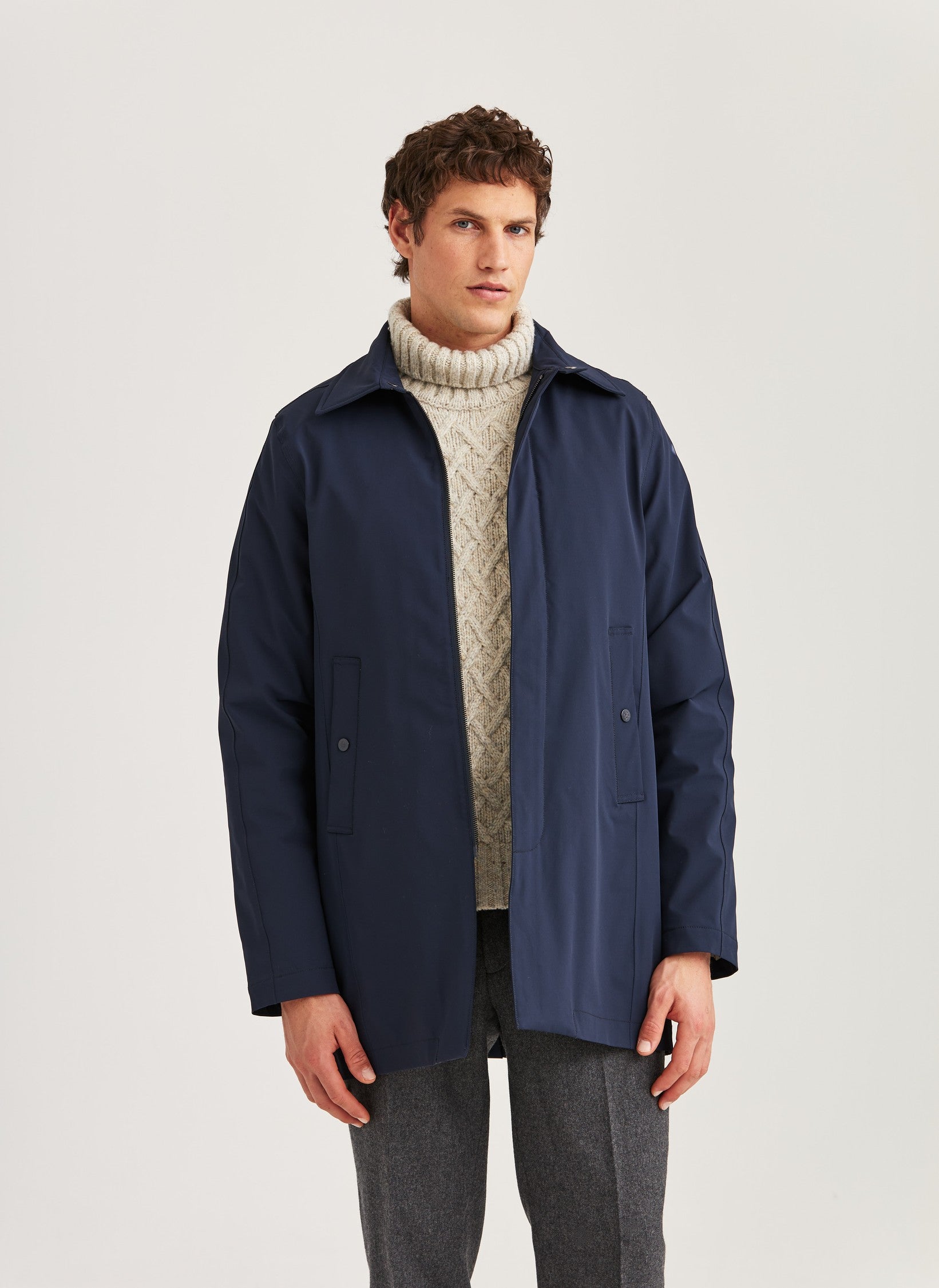 GRANT CAR COAT NAVY