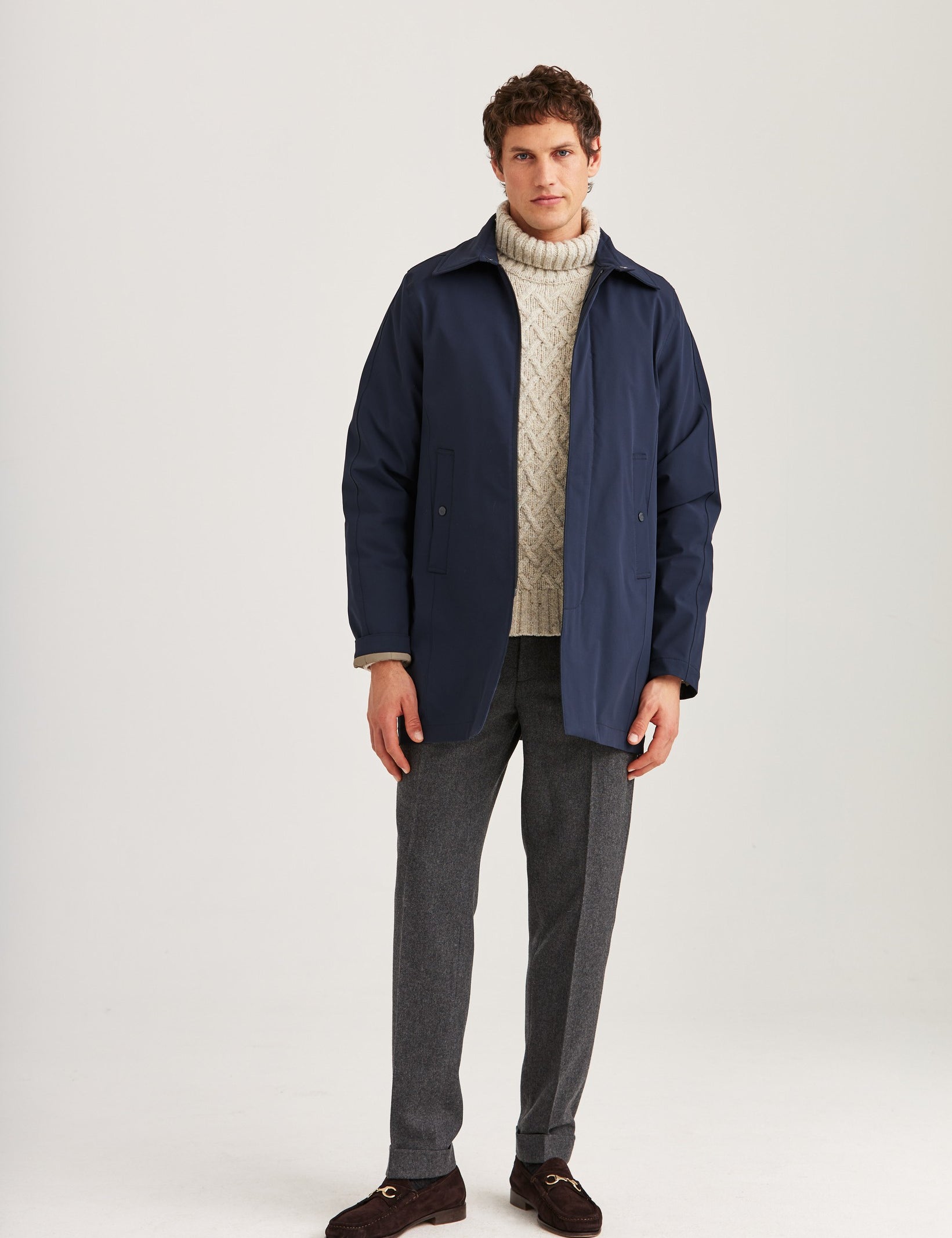 GRANT CAR COAT NAVY