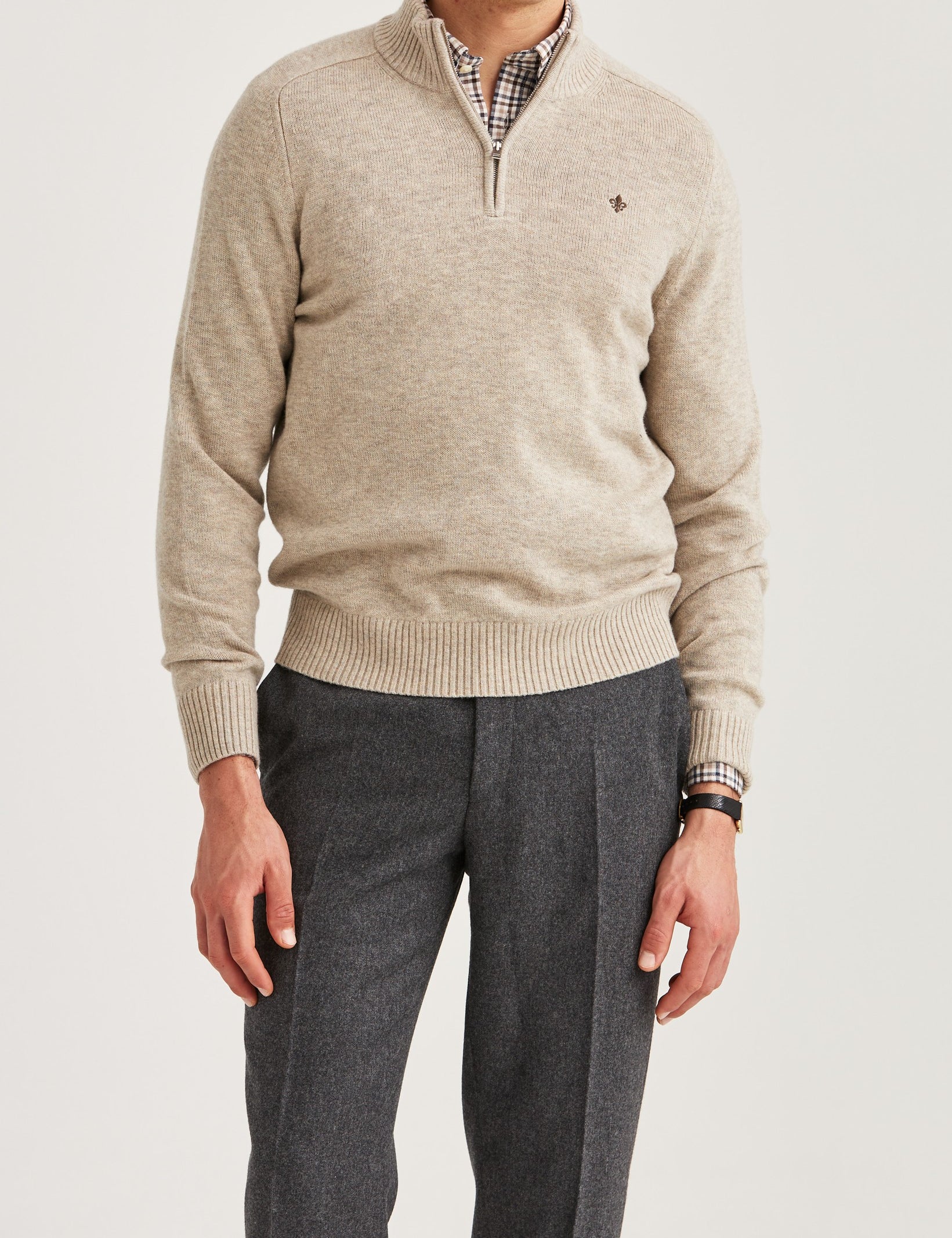 NEW HERTFORD HALF ZIP KHAKI
