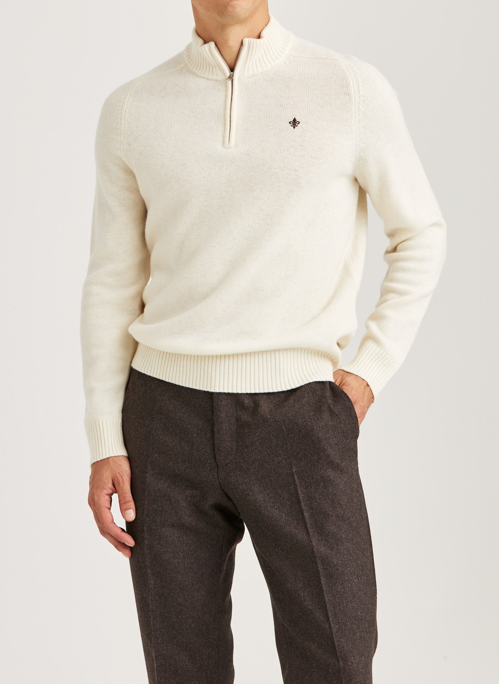 NEW HERTFORD HALF ZIP OFF WHITE