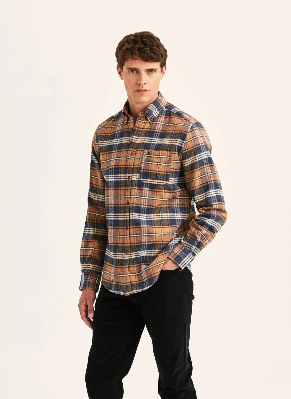FLANNEL BIG CHECK SHIRT-SLIM