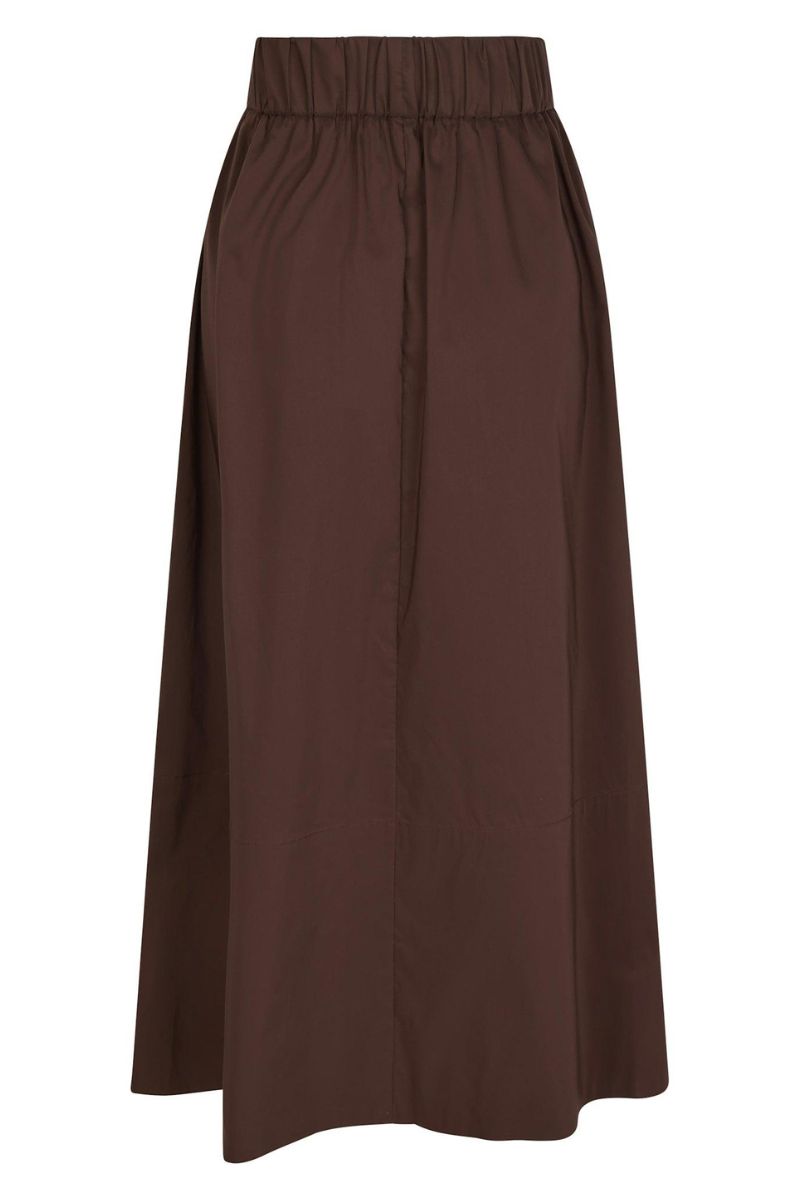 Yara Poplin Skirt - 676 DARK BROWN