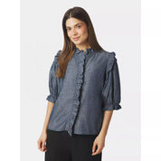 CHACHA CHAMBRAY STRIPE BLOUSE