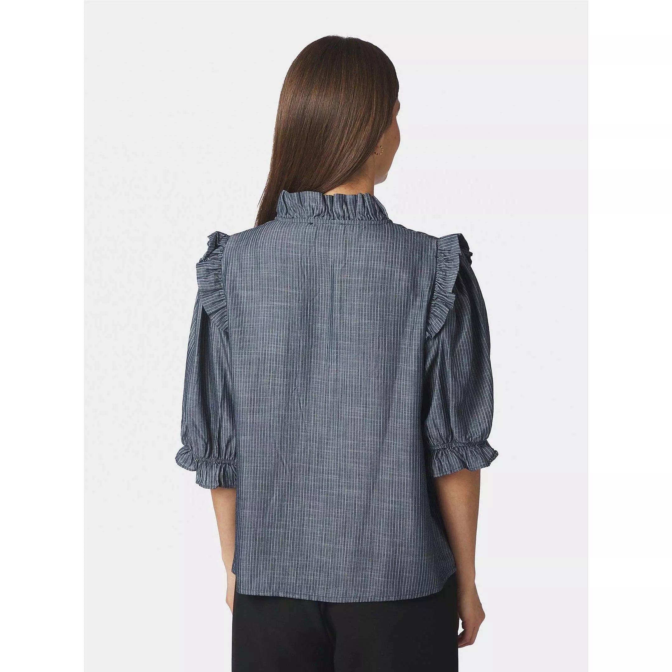 CHACHA CHAMBRAY STRIPE BLOUSE