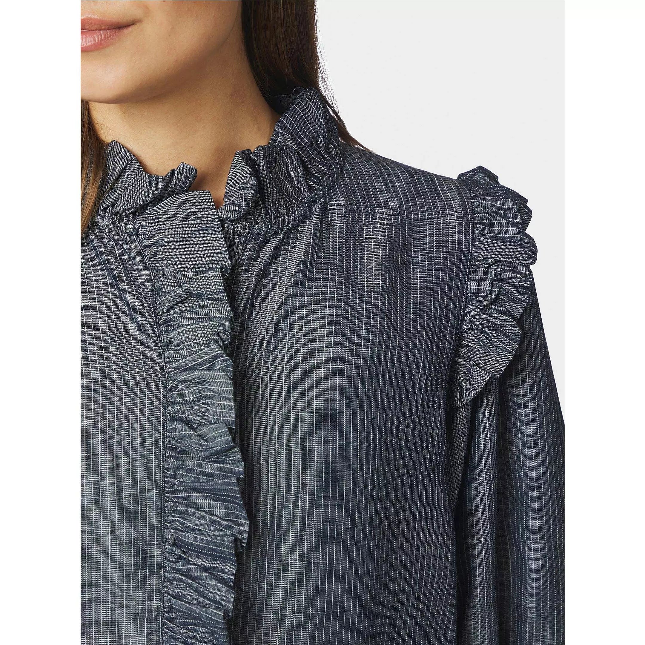 CHACHA CHAMBRAY STRIPE BLOUSE