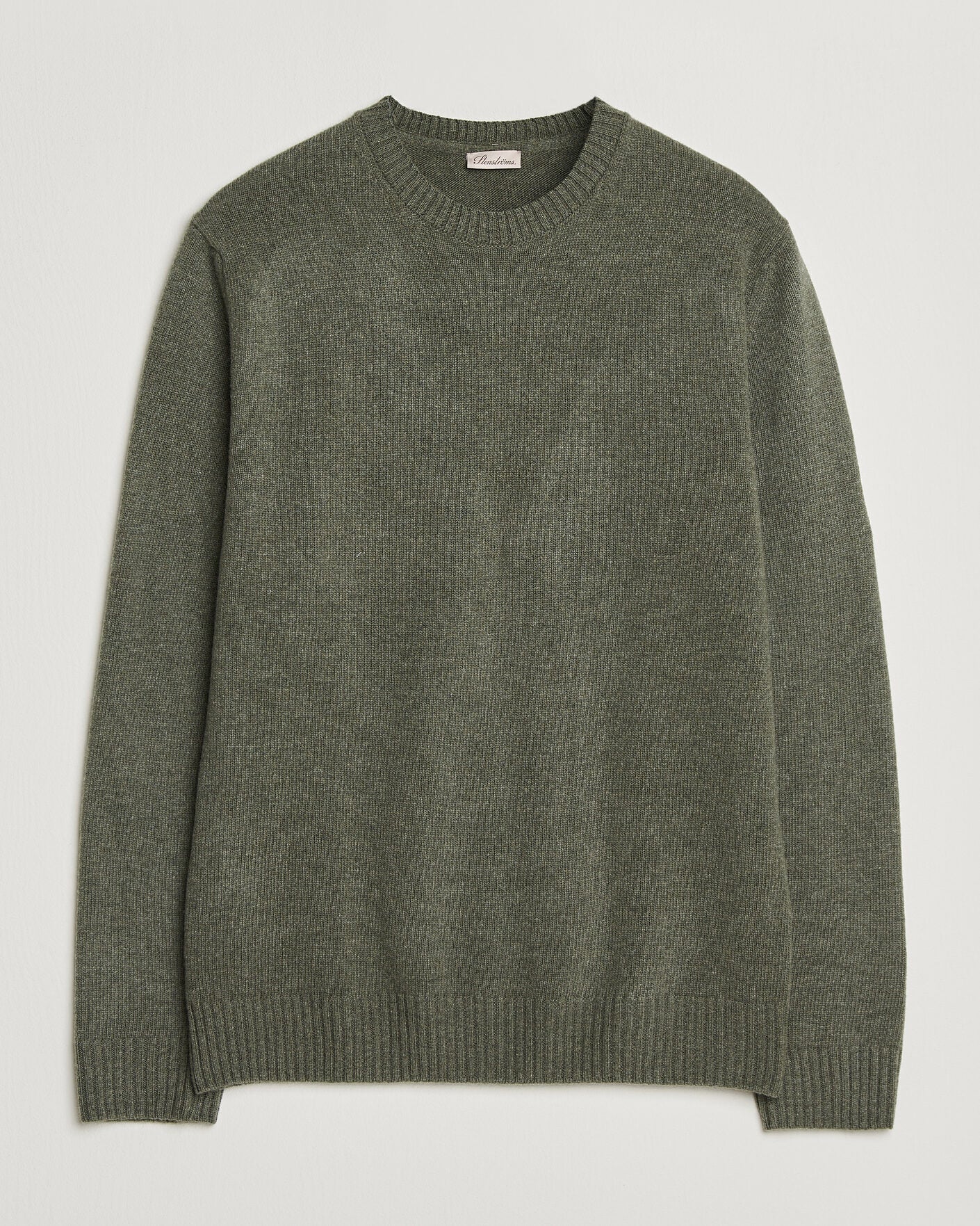 SWEATER KNITTED CREW NECK CARDED MERINO WOOL GREEN