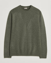 SWEATER KNITTED CREW NECK CARDED MERINO WOOL GREEN