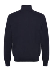 SWEATER-HALF ZIP 004 NAVY HTHR